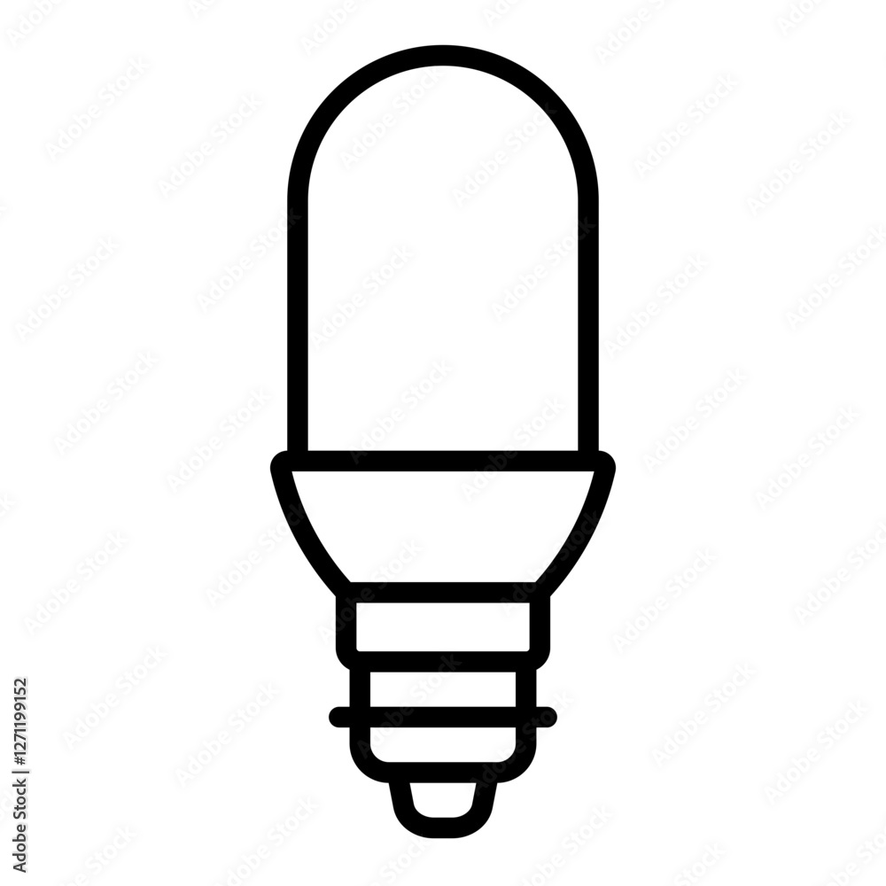 Compact fluorescent bulb outline icon for energy efficient, eco friendly lighting Compact fluorescent bulb outline icon for energy efficient, eco friendly lighting