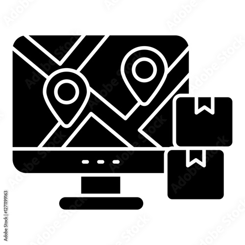 Perfect design icon of online parcel location