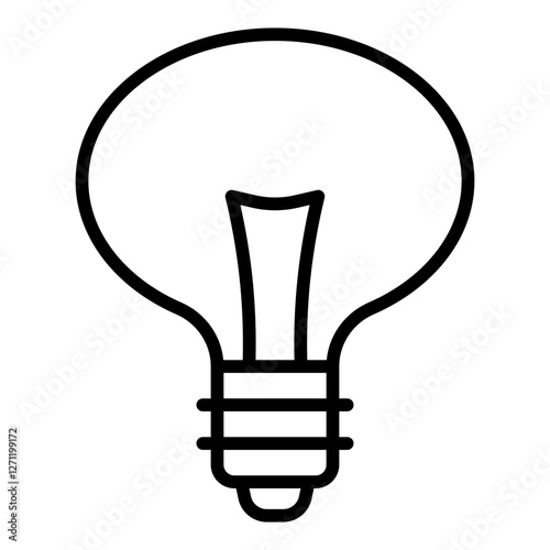 Sleek and efficient LED bulb outline icon for high efficiency lighting