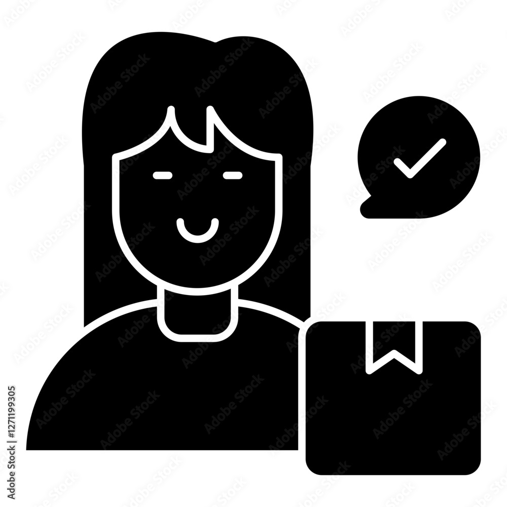 A unique design icon of delivery girl A unique design icon of delivery girl