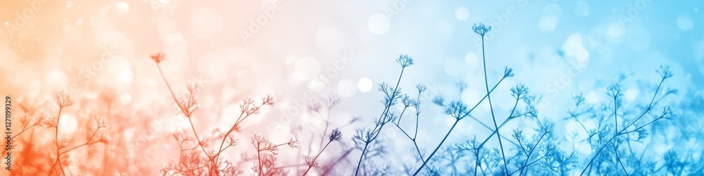 Fototapeta premium Abstract Floral Background, Delicate Watercolor Flower Outlines, Pastel Colors, Gentle, Airy, Light