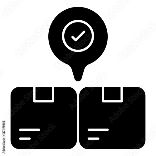 Modern design icon of parcel location