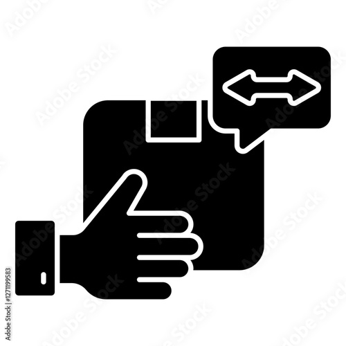 Editable design icon of giving parcel