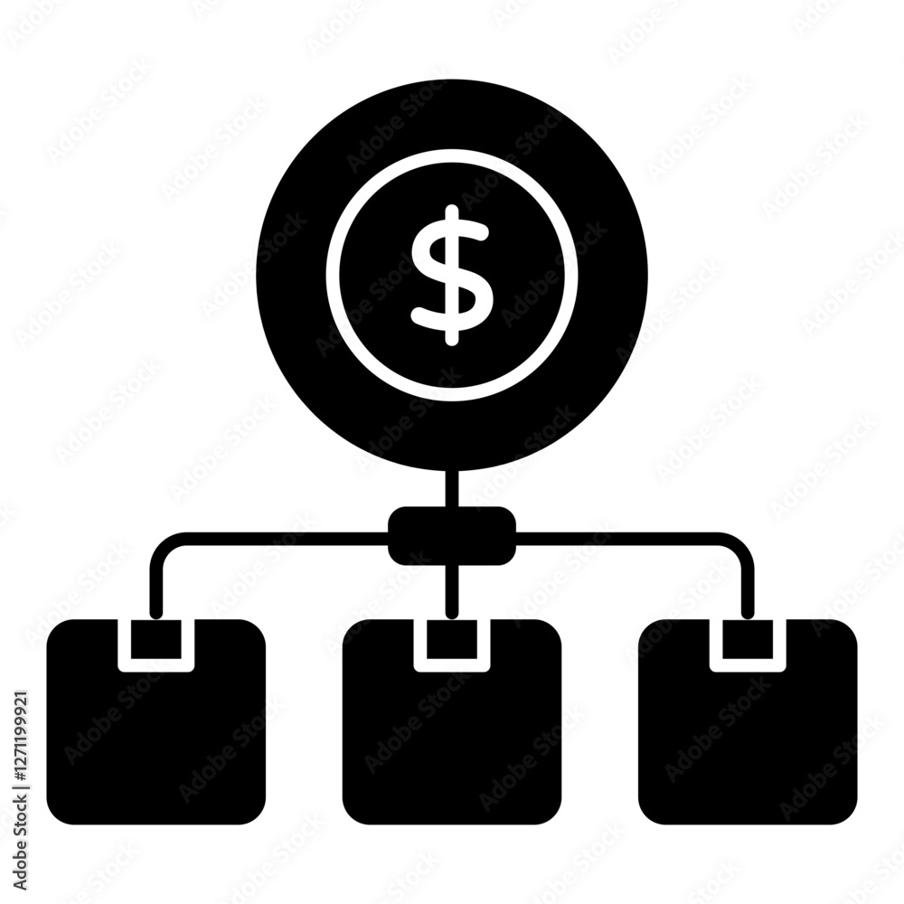 Conceptual flat design icon of cash on delivery Conceptual flat design icon of cash on delivery