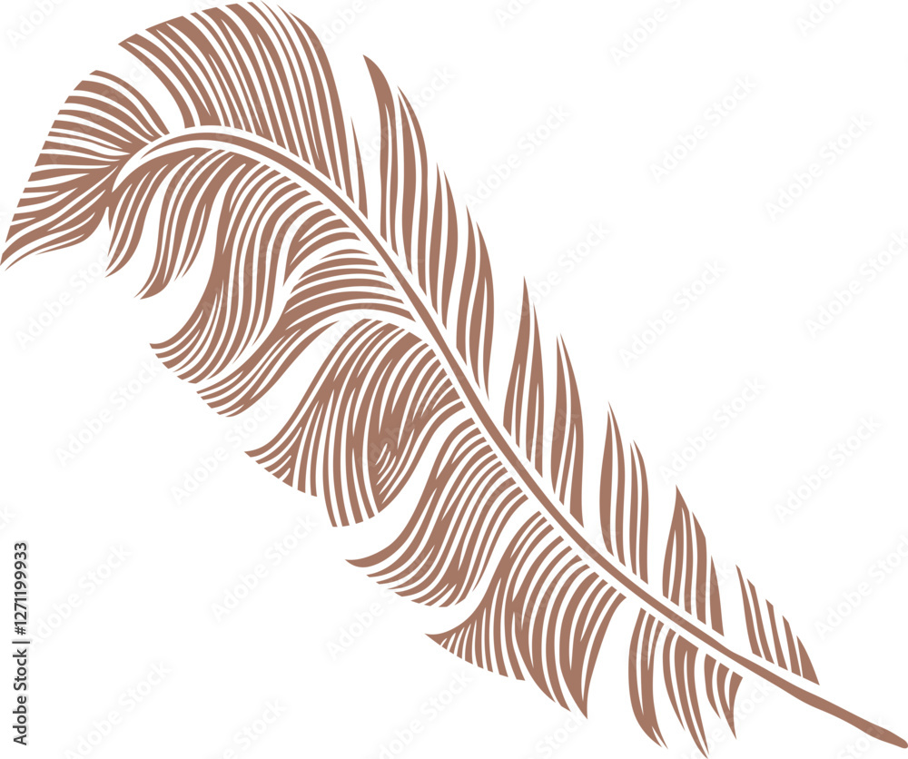 Obraz premium Mocha mousse color Feather Vector Illustration