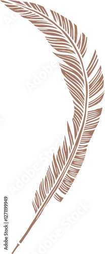 Mocha mousse color Feather Vector Illustration