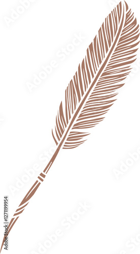 Mocha mousse color Feather Vector Illustration