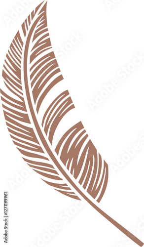 Mocha mousse color Feather Vector Illustration