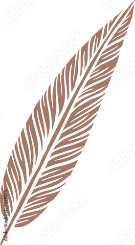 Mocha mousse color Feather Vector Illustration