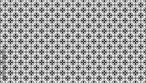 Seamless geometric pattern with flower vector.