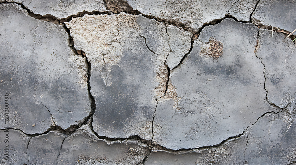Obraz premium Close Up of Cracked Dry Soil Texture