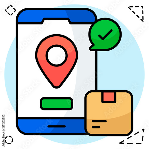 Perfect design icon of mobile parcel location