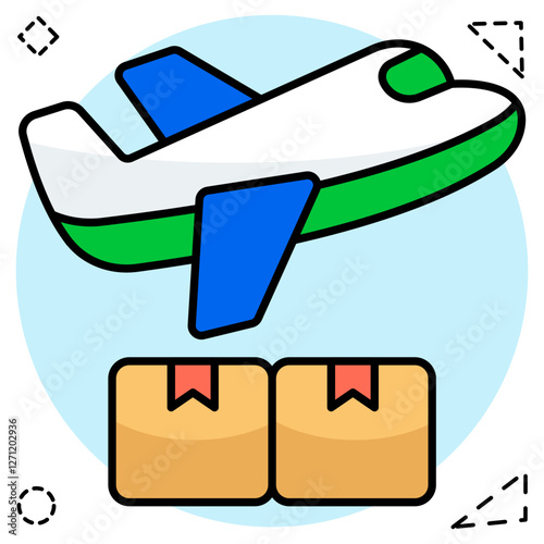 Unique design icon of air cargo