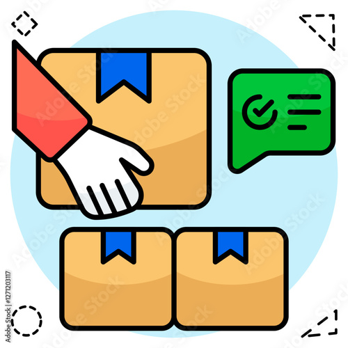Editable design icon of giving parcel