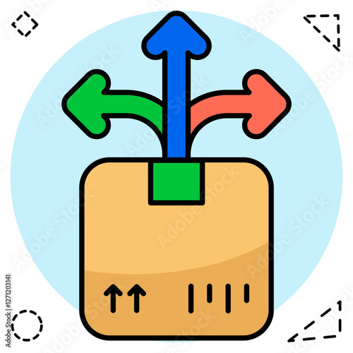 Editable design icon of parcel directions