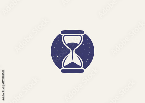 A sleek and timeless hourglass logo symbolizing time, patience, and balance with a minimalist design.