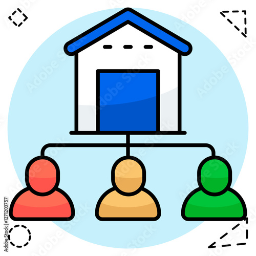Flat design icon of warehouse manager
