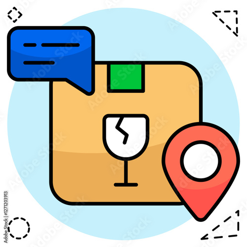 Modifiable icon of fragile parcel
