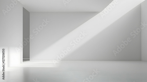 Wallpaper Mural Minimalist interior space with soft light streaming through an opening, creating shadows Torontodigital.ca