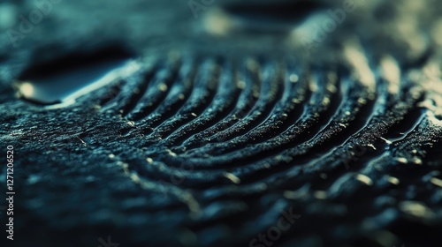 Abstract textured pattern in moody blue hues with subtle water droplets