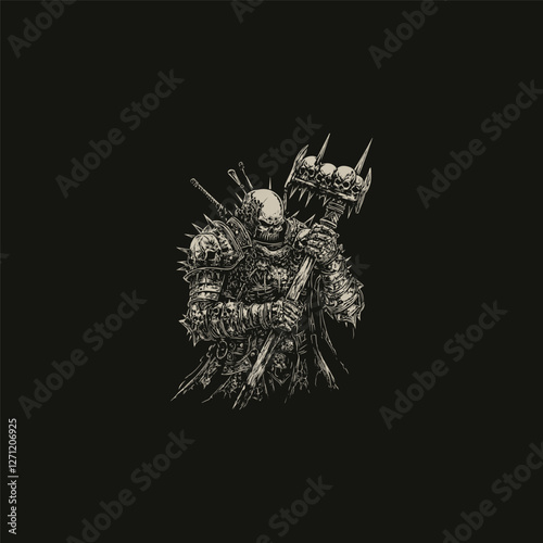 mighty executioner design vector template illustration