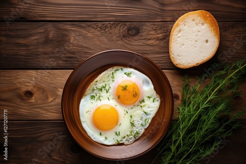 Wallpaper Mural Various cooking methods for eggs such as boiling frying and scrambling on a wooden table Overhead view Torontodigital.ca