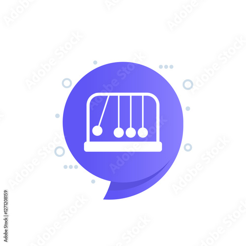 pendulum, cradle with balls icon, vector