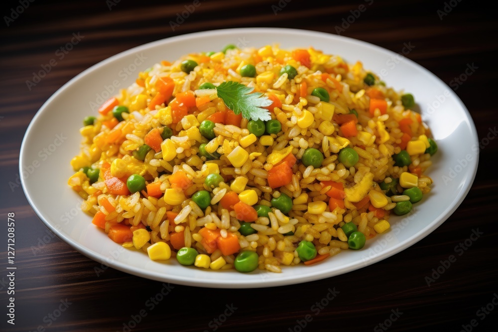 Vegetable and egg fried rice with homemade touch Vegetable and egg fried rice with homemade touch