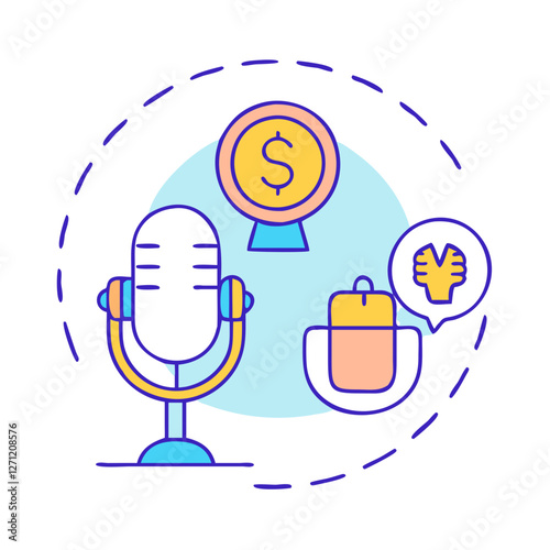 podcast sponsorship icon, podcast sponsorship vector illustration-simple illustration of podcast sponsorship, perfect for podcast sponsorship logos and icons