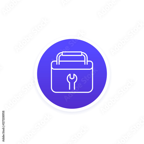 tool box line round icon