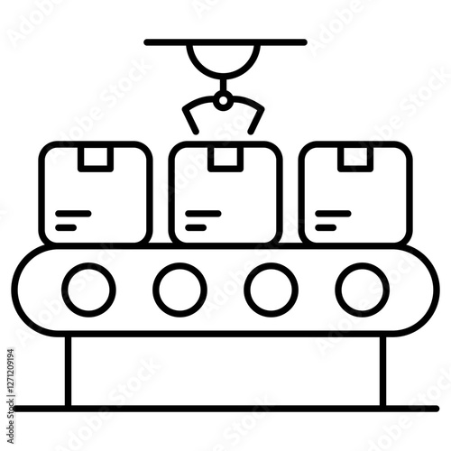 Conveyor belt icon, editable vector