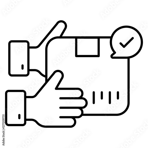 Editable design icon of giving parcel