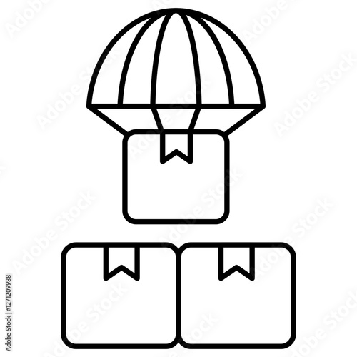 An icon design of parachute delivery