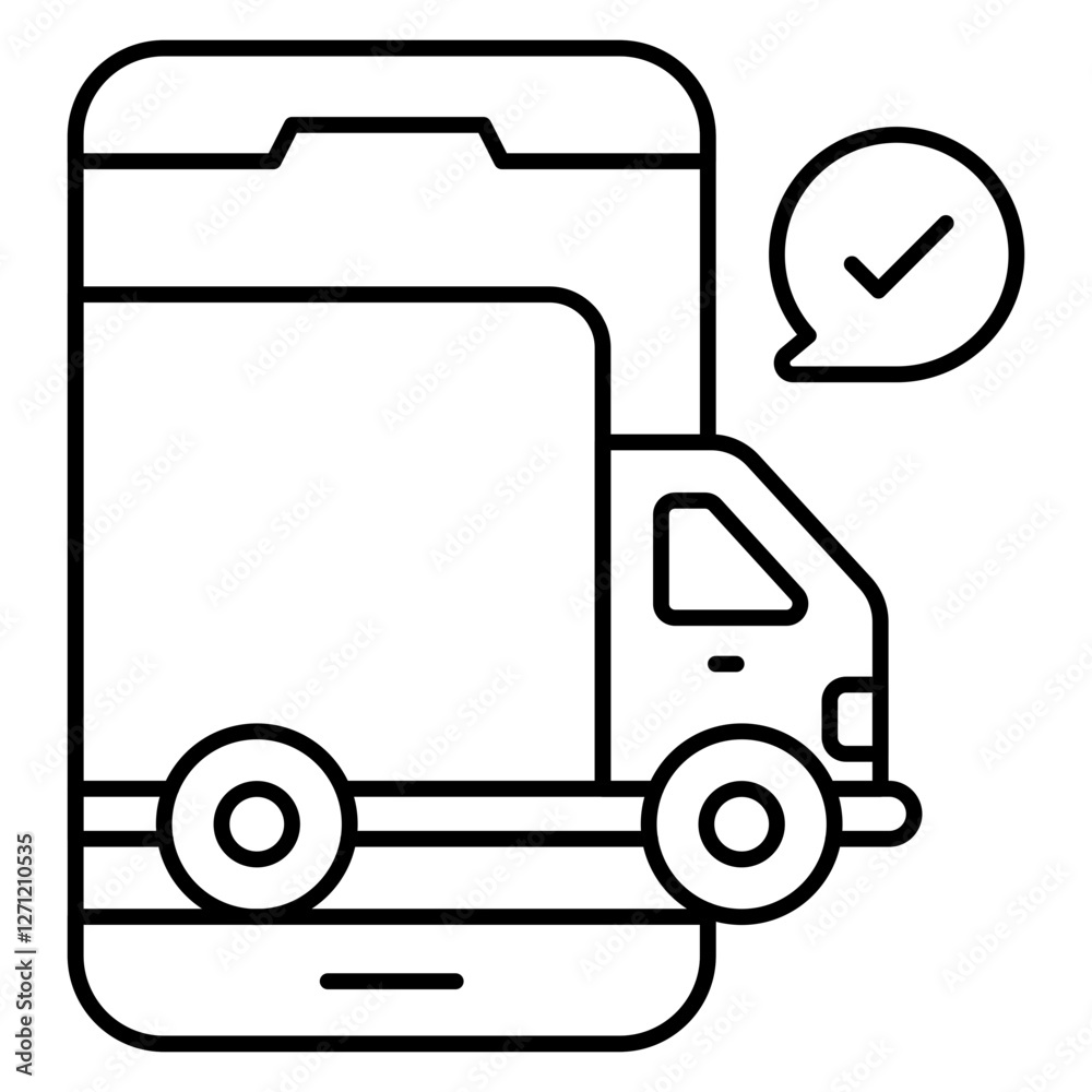 Perfect design icon of mobile cargo Perfect design icon of mobile cargo