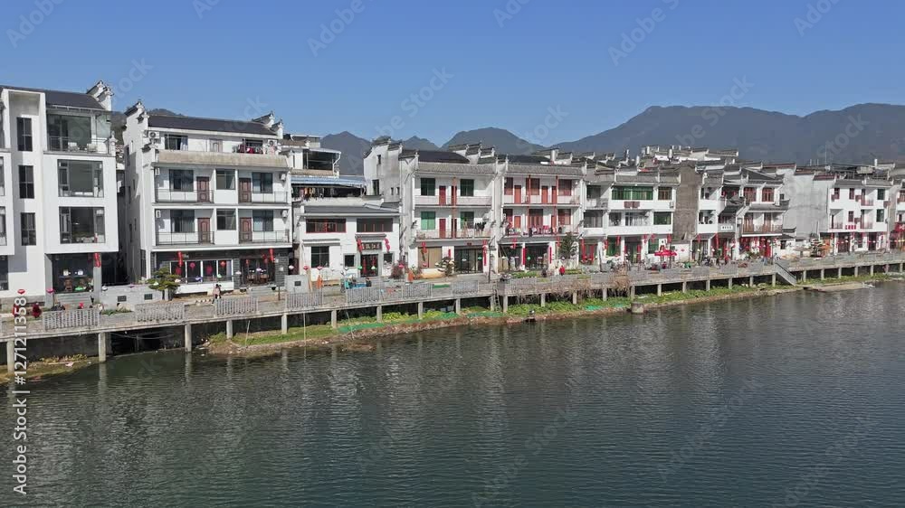 Aerial photography of Huizhou architecture in Jiangwan Scenic Area, Wuyuan, Jiangxi Aerial photography of Huizhou architecture in Jiangwan Scenic Area, Wuyuan, Jiangxi
