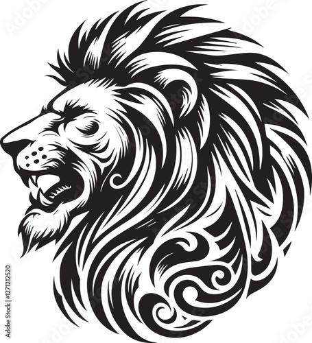 Wallpaper Mural sketch of a tribal lion tattoo. lion king logo. vector drawing graceful and graceful king of beasts lion Torontodigital.ca
