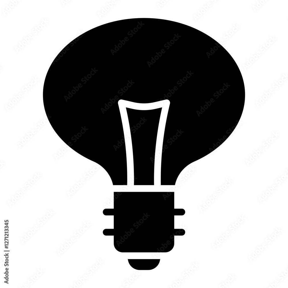 Sleek and efficient LED bulb glyph icon for high efficiency lighting Sleek and efficient LED bulb glyph icon for high efficiency lighting