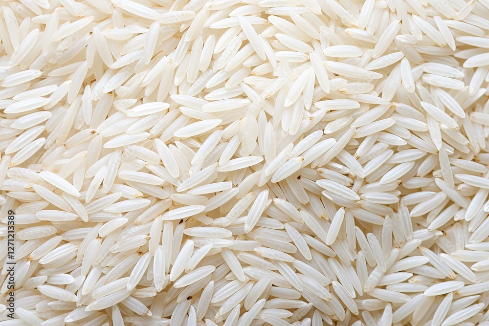 White rice with a natural long grain for texture and background White rice with a natural long grain for texture and background