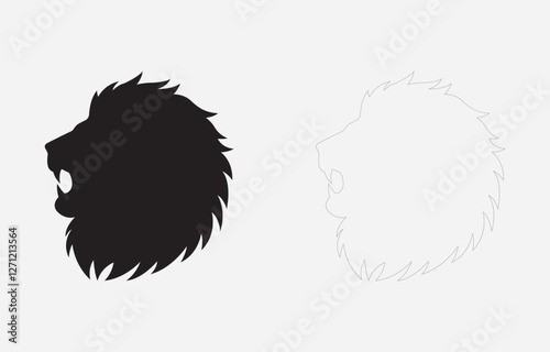 Lion head vector art Illustration Isolated on white background
