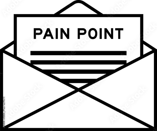 Envelope and letter sign with word pain point as the headline