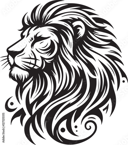 Wallpaper Mural sketch of a tribal lion tattoo. lion king logo. vector drawing graceful and graceful king of beasts lion Torontodigital.ca