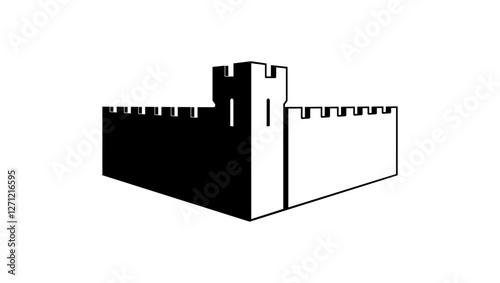 Castle Fort symbol , black isolated silhouette