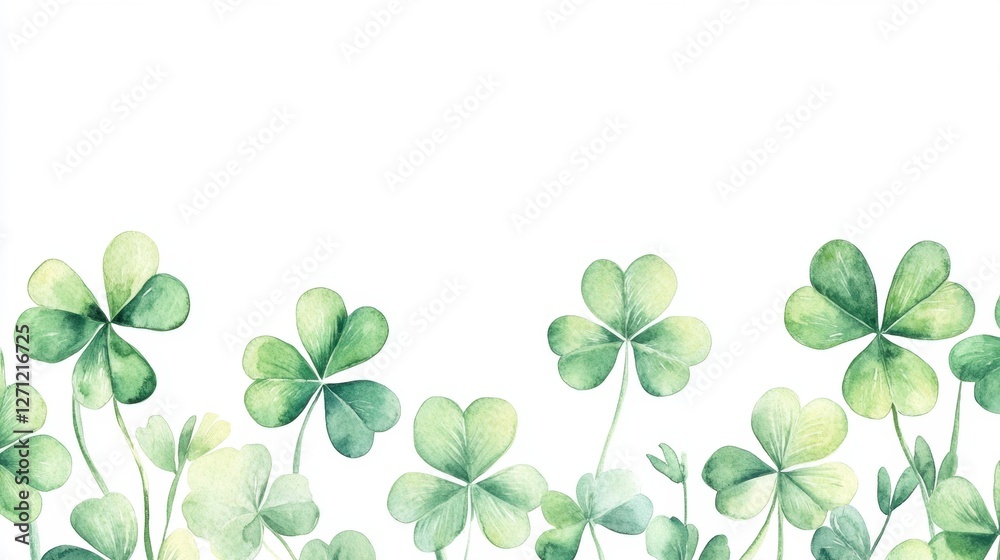 Watercolor clover isolated on white background, Lucky clover leaves with four leaf,Clover flowers background,Patricks day watercolor clipart,Spring flower pattern,St. Patrick s day seamless pattern. Watercolor clover isolated on white background, Lucky clover leaves with four leaf,Clover flowers background,Patricks day watercolor clipart,Spring flower pattern,St. Patrick s day seamless pattern.