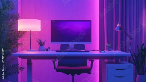 Wallpaper Mural cubicle with a standing desk built-in wireless  Torontodigital.ca