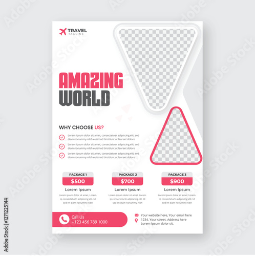 Unique Minimalist Flyer Template for Travel Tourism Agencies

