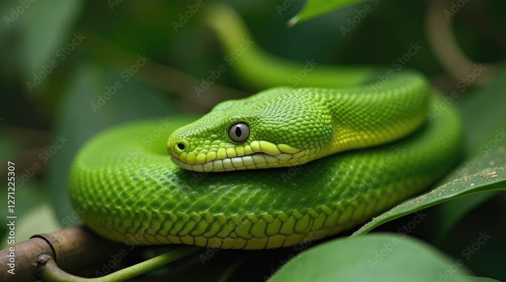 close up of a green snake close up of a green snake
