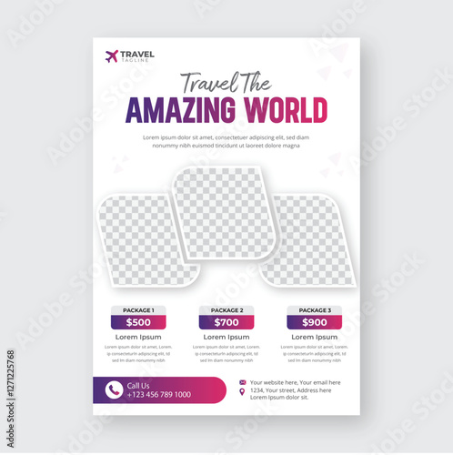 Unique Minimalist Flyer Template for Travel Tourism Agencies
