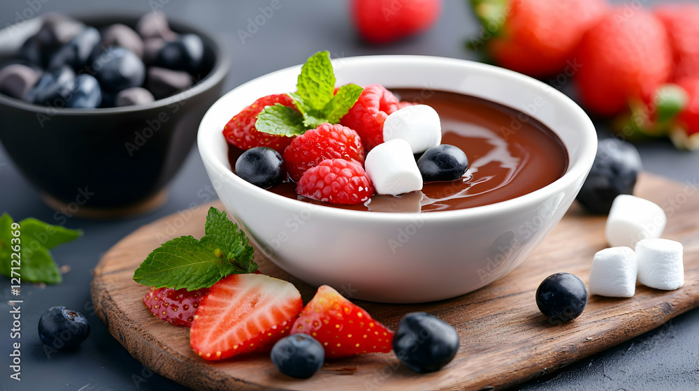Decadent Chocolate Fondue with Fresh Berries and Marshmallows Decadent Chocolate Fondue with Fresh Berries and Marshmallows