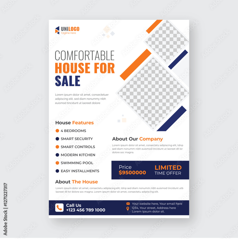 Obraz premium Home Sale Flyer Design Template
