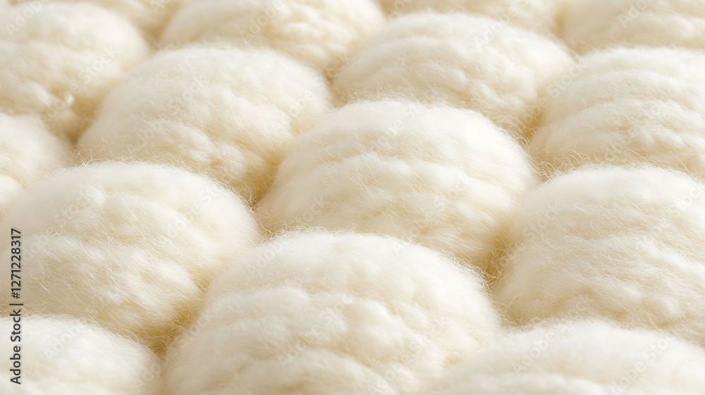 Close-up of Soft White Fluffy Balls Texture Background Close-up of Soft White Fluffy Balls Texture Background